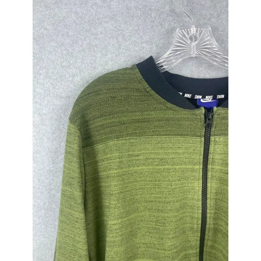 Nike Advance 15 Knit Jacket Men's‎ 2XL Green Full Zip Striped Long Sleeve 837008